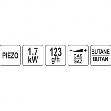 Yato Lampa pe gaz cu aprindere piezo 1.7kW, consum..